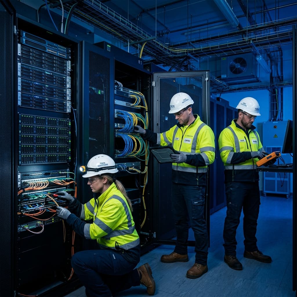 Corporate technical team working